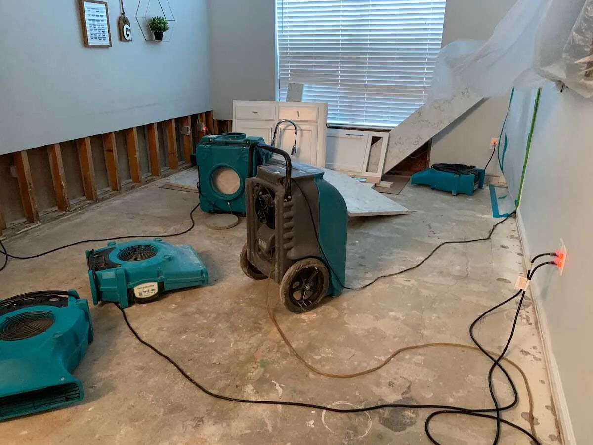 Dehumidifier in flood-cut room for Water Extraction & Removal in Hasbrouck Heights